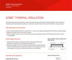 Installation and Handling Guide: GORE® Thermal Insulation