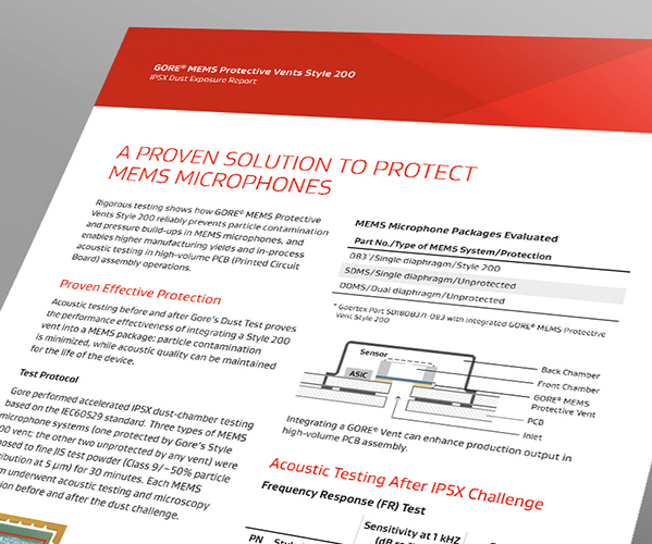 GORE® MEMS防护声学透气产品手册