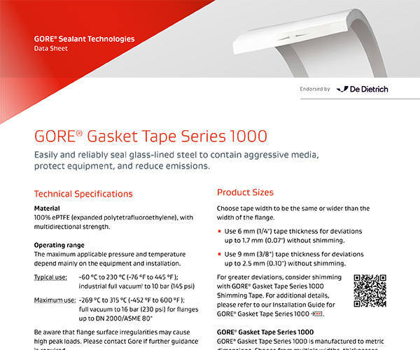 Datasheet: Gasket Tape Series 1000
