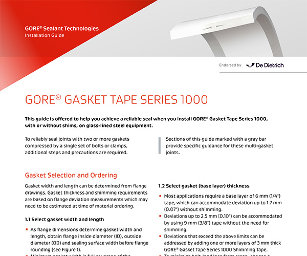 Thumbnail image of Gasket Tape Series 1000 Installation Instructions