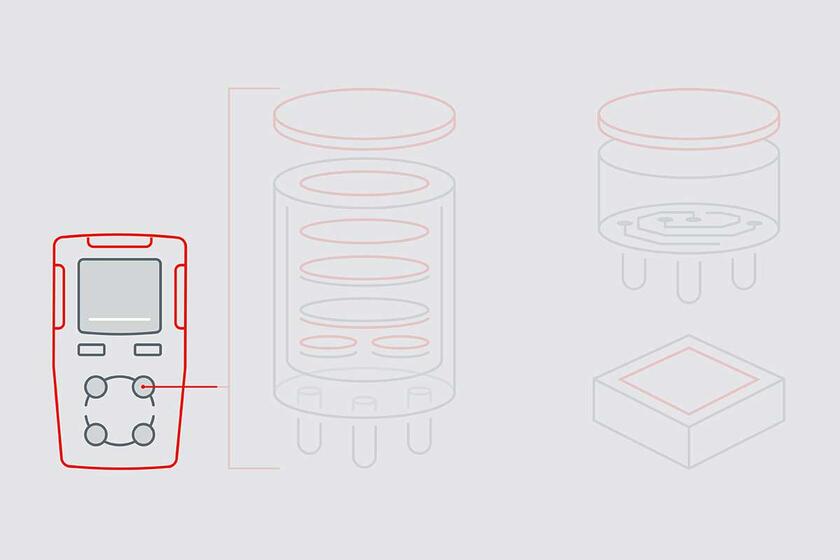 Infographic highlights the exterior of an EC gas sensor device to showcase the protective function of GORE® Protective Vents.