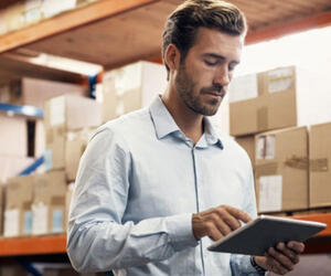 Image of a man managing the supplies