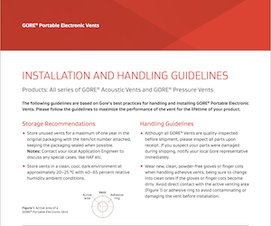 Installation and Handling Guidelines for Portable Electronic Vents screenshot