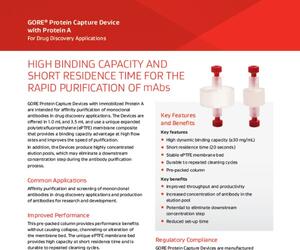 Image of Data Sheet for GORE® Protein Capture Devices