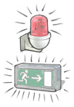 Lighted Emergency Signs / Alarm Systems
